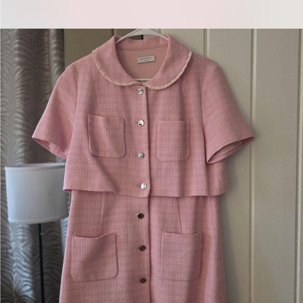 Sandro Pink Tweed Dress - Picture 3 of 6